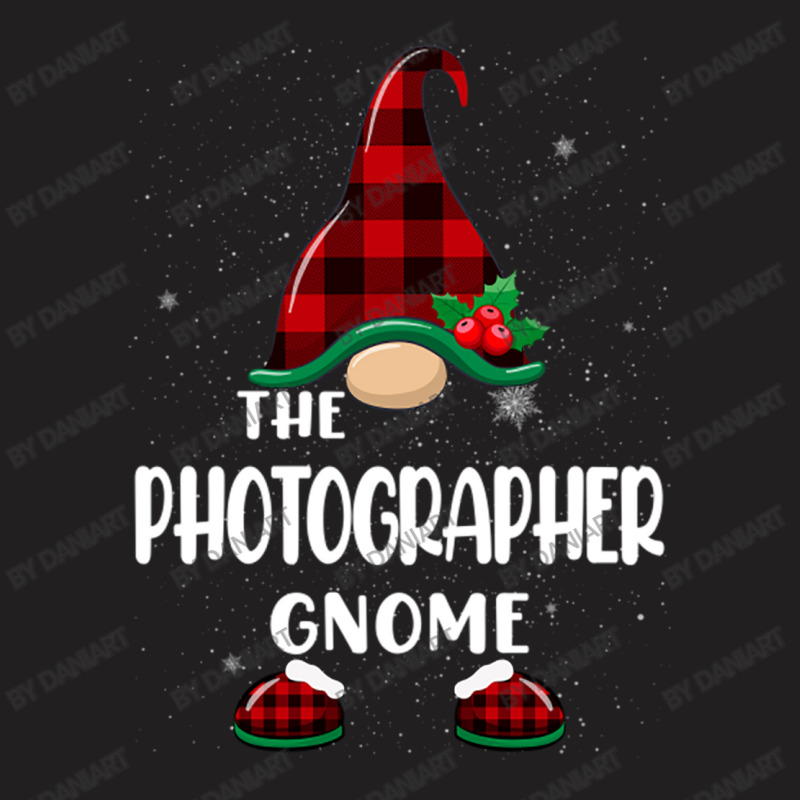 Photographer Gnome Buffalo Plaid Matching Family Christmas Pajama Funn T-shirt | Artistshot