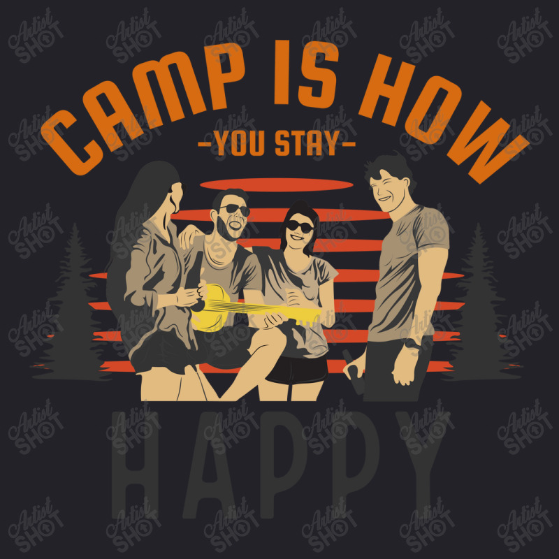 Camp Is How You Stay Happy Unisex Sherpa-Lined Denim Jacket by April Shop | Artistshot