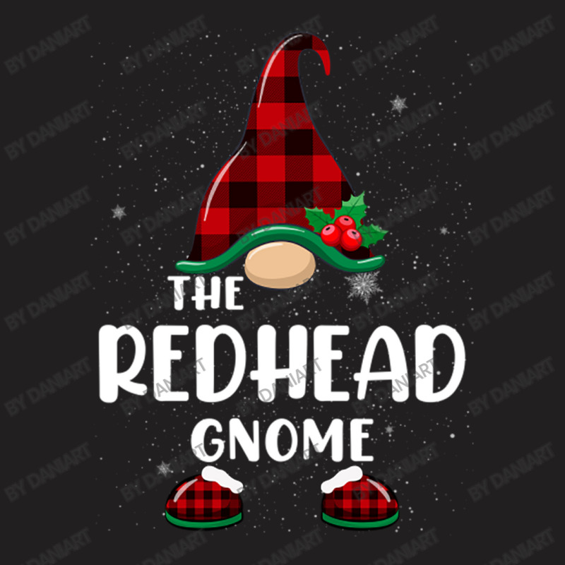 Redhead Gnome Buffalo Plaid Matching Family Christmas Pajama Funny Gif T-shirt | Artistshot