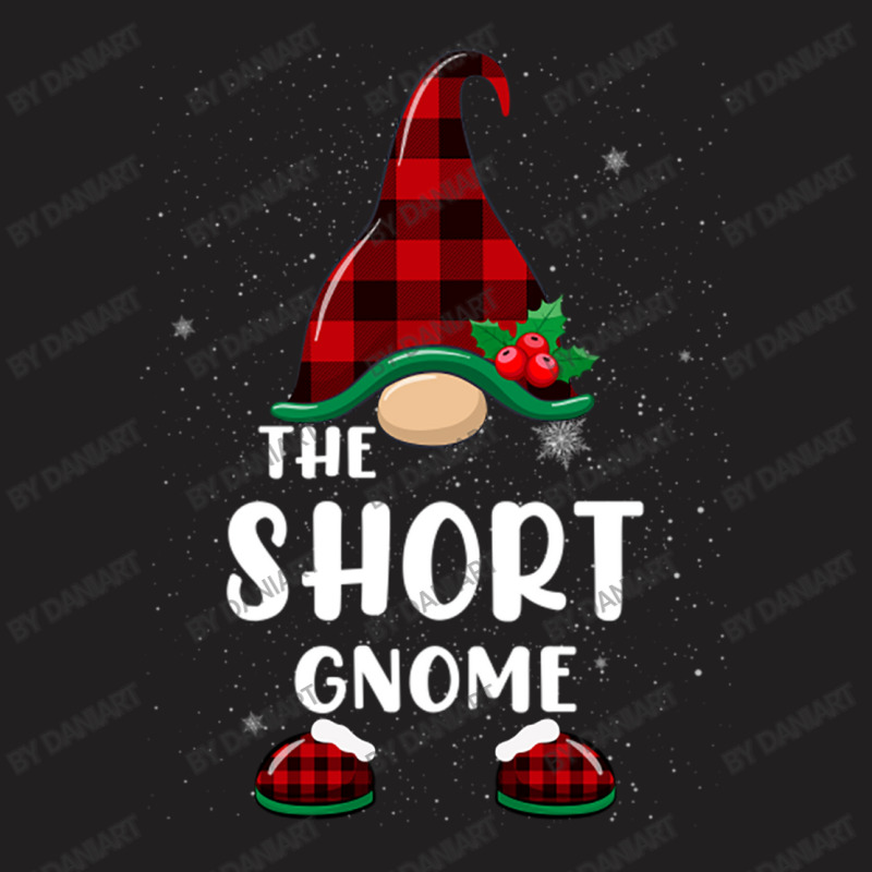 Short Gnome Buffalo Plaid Matching Family Christmas Pajama Funny Gift T-shirt | Artistshot