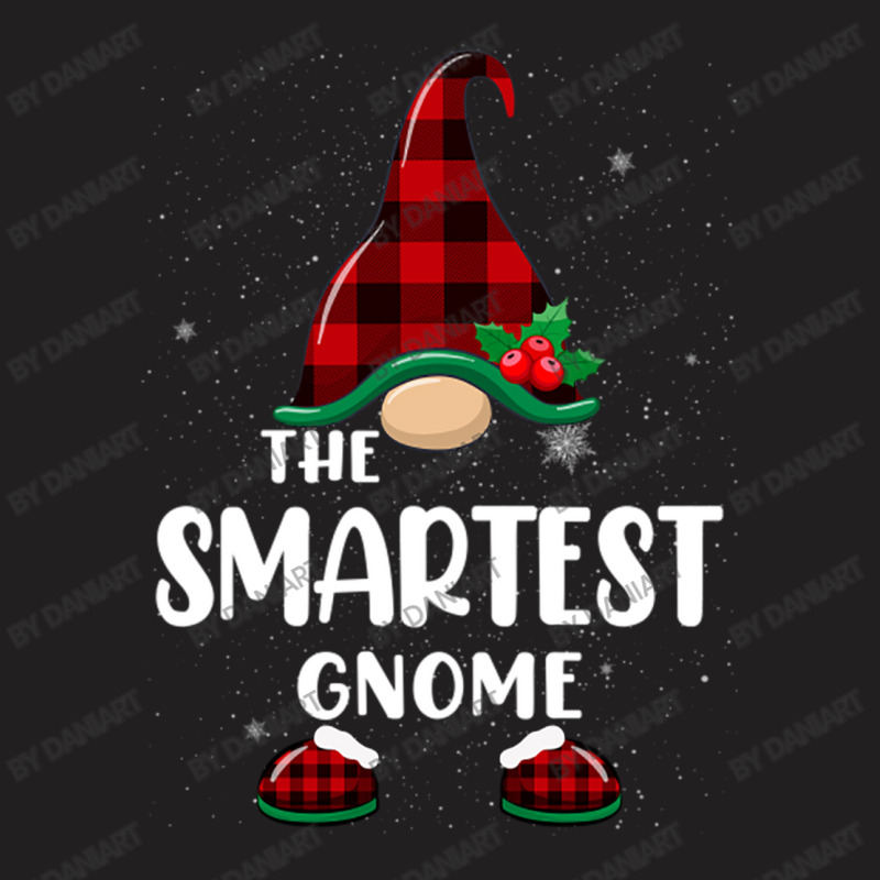 Smartest Gnome Buffalo Plaid Matching Family Christmas Pajama Funny Gi T-shirt | Artistshot