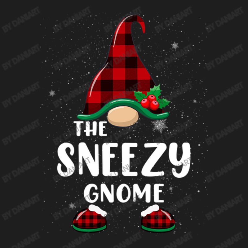 Sneezy Gnome Buffalo Plaid Matching Family Christmas Pajama Funny Gift Classic T-shirt | Artistshot