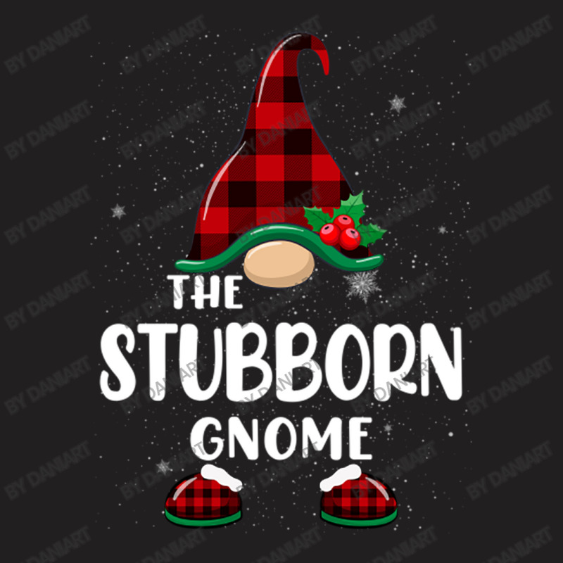 Stubborn Gnome Buffalo Plaid Matching Family Christmas Pajama Funny Gi T-shirt | Artistshot