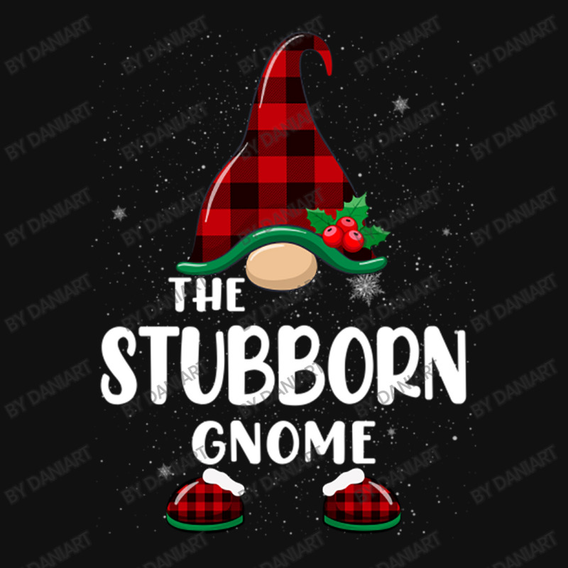 Stubborn Gnome Buffalo Plaid Matching Family Christmas Pajama Funny Gi Graphic T-shirt | Artistshot