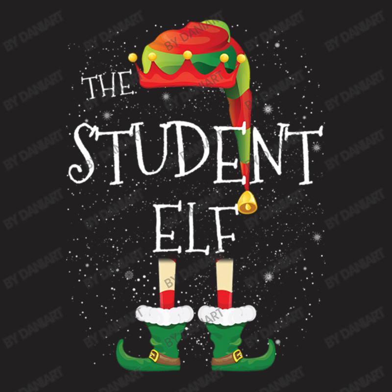 Student Elf Family Matching Christmas Group Funny Pajama Gift T-shirt | Artistshot