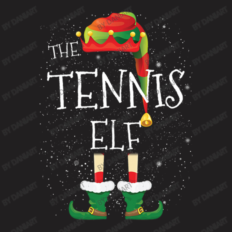 Tennis Elf Family Matching Christmas Group Funny Pajama Gift T-shirt | Artistshot