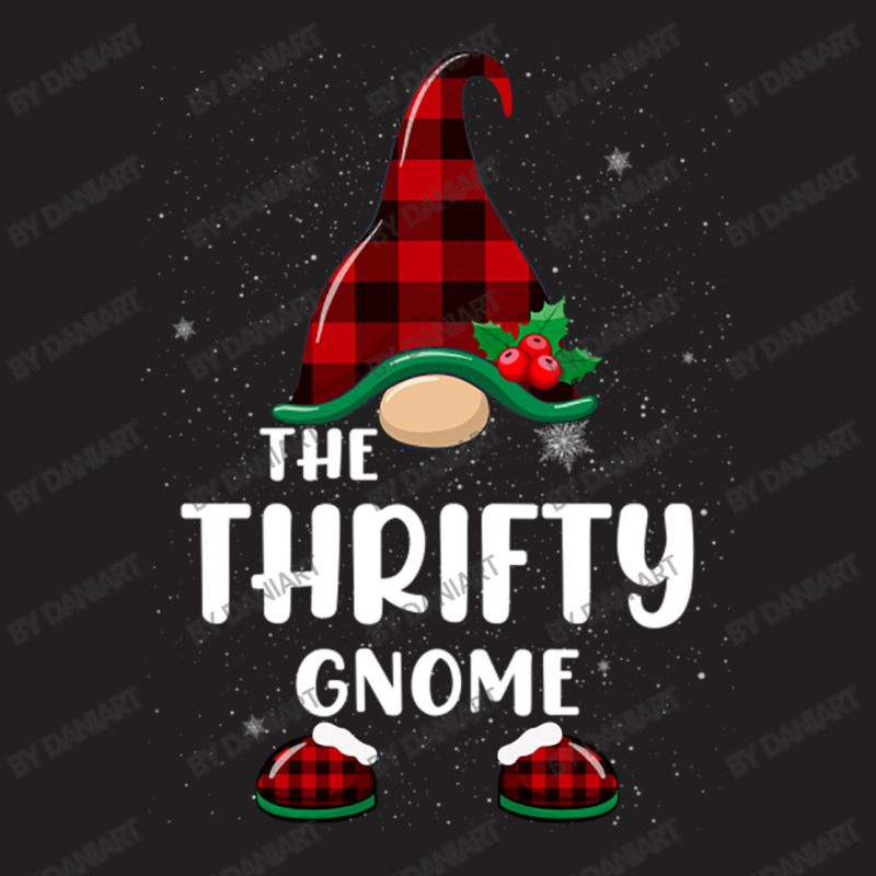 Thrifty Gnome Buffalo Plaid Matching Family Christmas Pajama Funny Gif T-shirt | Artistshot