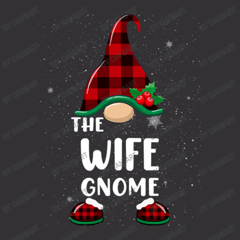 Wife Gnome Buffalo Plaid Matching Family Christmas Pajama Funny Gift Vintage Hoodie And Short Set | Artistshot