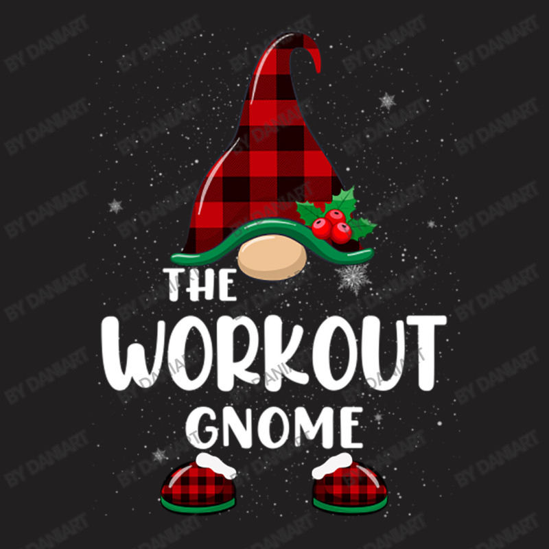 Workout Gnome Buffalo Plaid Matching Family Christmas Pajama Funny Gif T-shirt | Artistshot