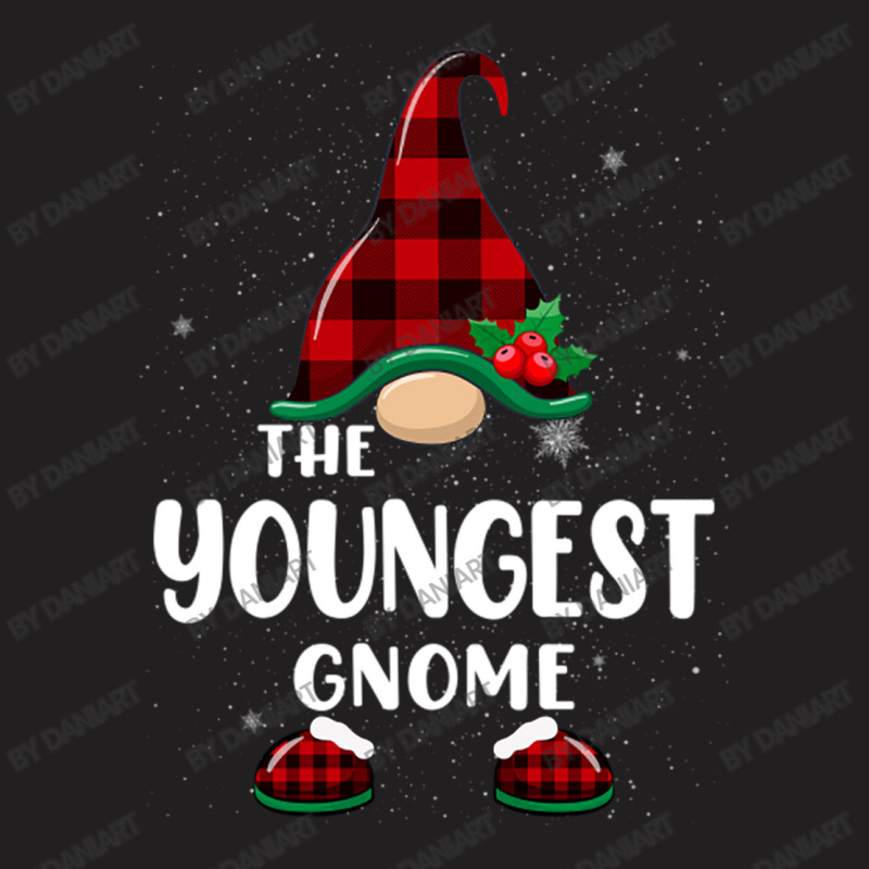 Youngest Gnome Buffalo Plaid Matching Family Christmas Pajama Funny Gi T-shirt | Artistshot