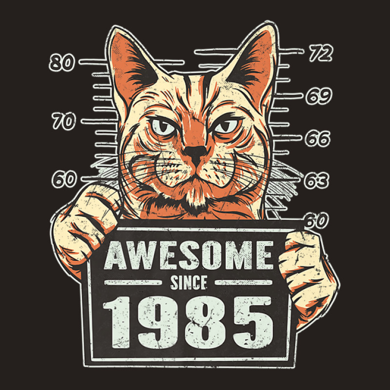 Awesome Since 1985 Cat Vintage 37th Birthday Tank Top | Artistshot