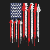 American Flag Guitar Red White Patriotic Music Lover Classic T-shirt | Artistshot