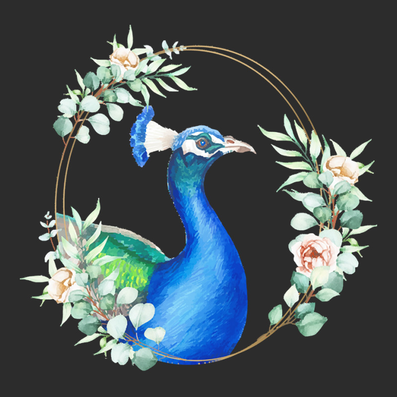 Peacock Bird Portrait T Shirtpeacock In A Floral Gold Wreath Frame T S Exclusive T-shirt by hegmannaugustine848 | Artistshot