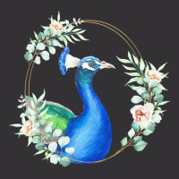 Peacock Bird Portrait T Shirtpeacock In A Floral Gold Wreath Frame T S Vintage Short | Artistshot