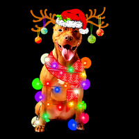 Pitbull Dog T  Shirt Pitbull Reindeer Dog Santa Hat Christmas Lights H Long Sleeve Shirts | Artistshot