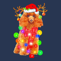 Poodle Christmas T  Shirt Poodle Dog Santa Hat Christmas Lights Happy Men Denim Jacket | Artistshot