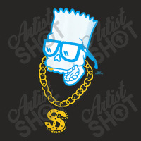 The Simpsons Bart Simpson Skull Bling V-neck Ladies Fitted T-shirt | Artistshot