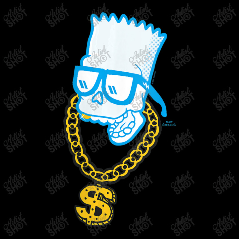 The Simpsons Bart Simpson Skull Bling V-neck Cropped Hoodie by nettiemoodyrjn | Artistshot