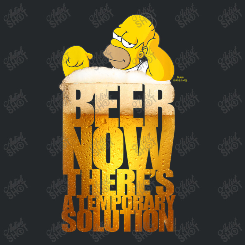 The Simpsons Homer Simpson Beer Thereâ€™s A Temporary Solution V- Crewneck Sweatshirt by nettiemoodyrjn | Artistshot