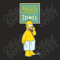 The Simpsons Homer Simpson Speak Up Iâ€™m Wearing A Towel Ladies Fitted T-shirt | Artistshot