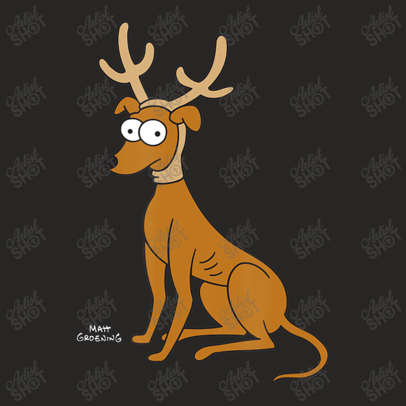 The Simpsons Santaâ€™s Little Helper Reindeer Ears Holiday Ladies Fitted T-Shirt by nettiemoodyrjn | Artistshot