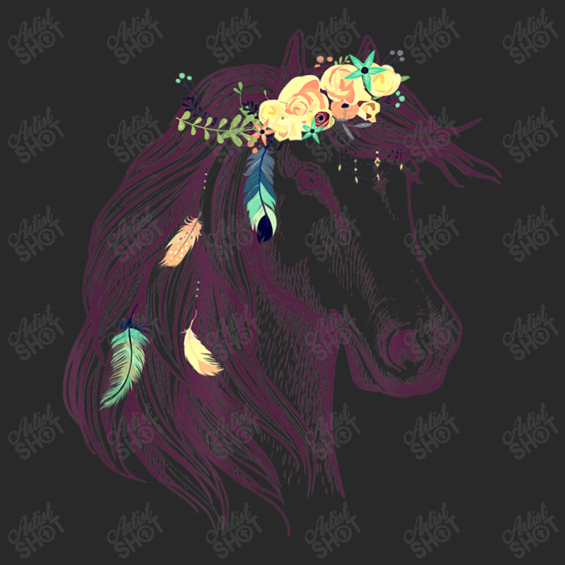 Horse Head Art With Flowers For Animal Lovers Horses Printed hat by beulahgriffithgdv | Artistshot