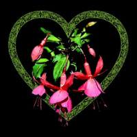 Fuchsia Blossoms On A Branch With A Heart Kids Cap | Artistshot