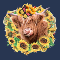 Highland Cow Sunflower Butterfly Farm Animals Western Heifer 141 Men Denim Jacket | Artistshot