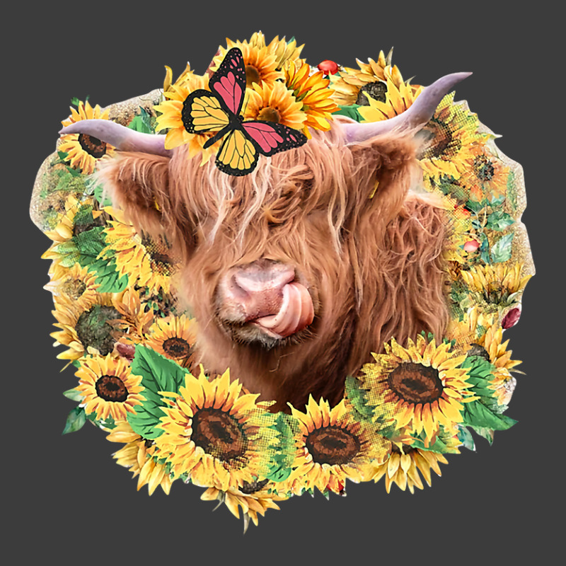 Highland Cow Sunflower Butterfly Farm Animals Western Heifer 141 Men's Polo Shirt | Artistshot