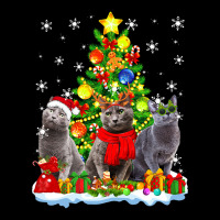 Cute Russian Blue Cat Santa Hat Xmas Tree Christmas Pajama 101 Women's V-neck T-shirt | Artistshot