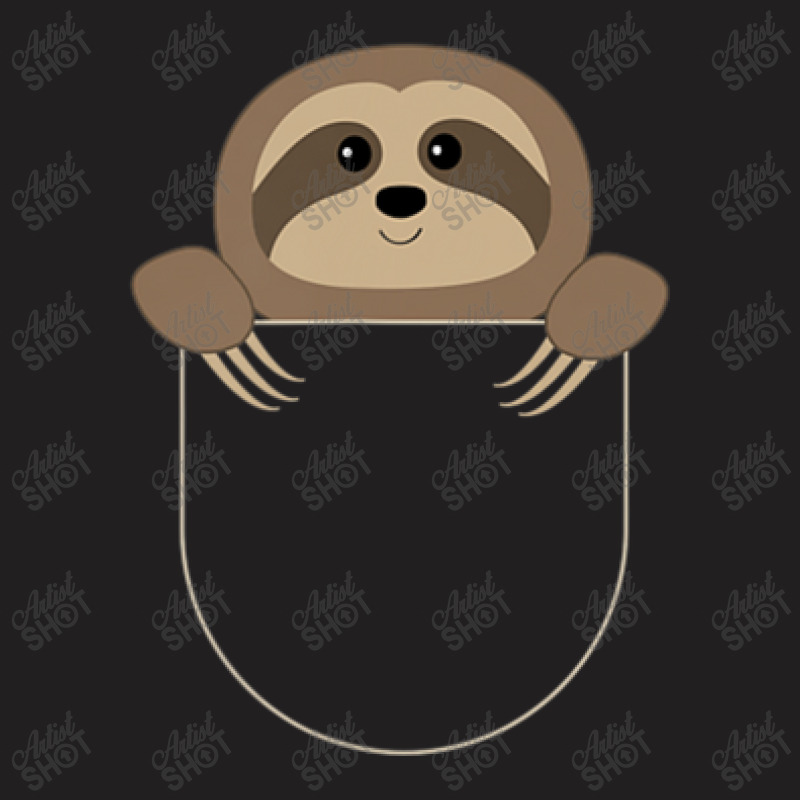 Chillin Sloth Pocket T-shirt, Sloth In Your Pocket T-shirt | Artistshot