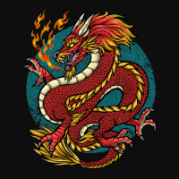 Chinese Japanese Dragon Red Crop Top | Artistshot