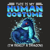 Blue Dragon This Is My Human Costume Im Really A Dragon Ladies Fitted T-shirt | Artistshot