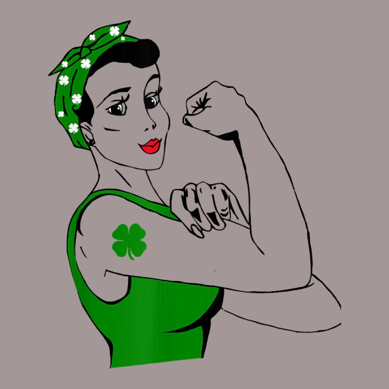 Irish Rosie The Riveter Funny Cute St Patricks Day Vintage Hoodie | Artistshot