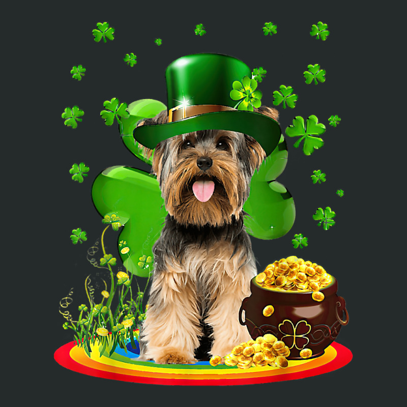 Yorkshire Terrier Dog Shamrock St Patricks Day Dog Women's Triblend Scoop T-shirt by whoretacarpal | Artistshot