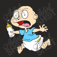 Tommy Running Away With Milk Bottle Ladies Fitted T-shirt | Artistshot