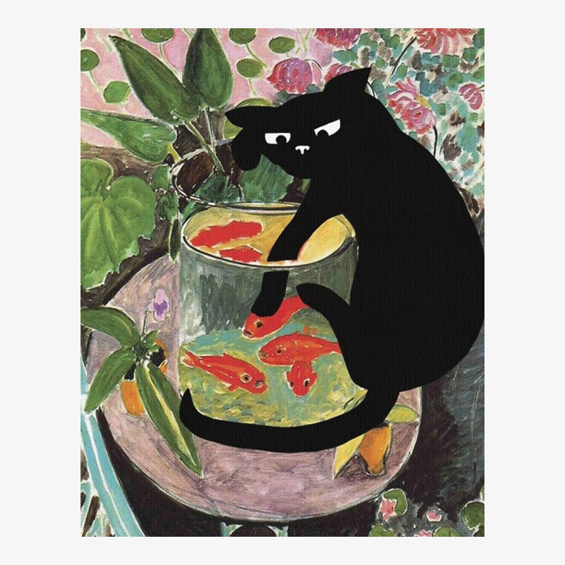 Matisse's Cat And A Goldfish Ladies Fitted T-Shirt by dupreedanie | Artistshot