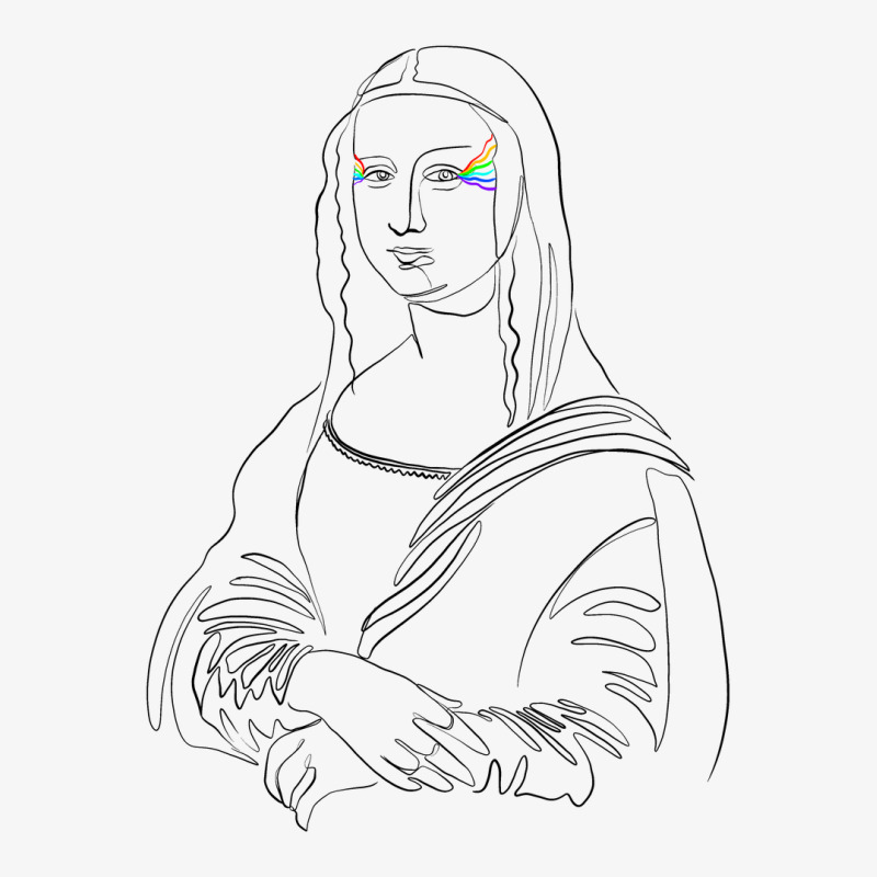 Mona Lisa Line Art Ladies Fitted T-Shirt by autlu2024 | Artistshot