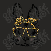 Cute Bunny Wearing Glasses Leopard Easter Day Ladies Fitted T-shirt | Artistshot