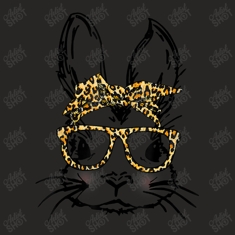 Cute Bunny Wearing Glasses Leopard Easter Day Ladies Fitted T-shirt | Artistshot