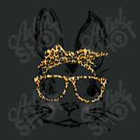 Cute Bunny Wearing Glasses Leopard Easter Day Women's Triblend Scoop T-shirt | Artistshot