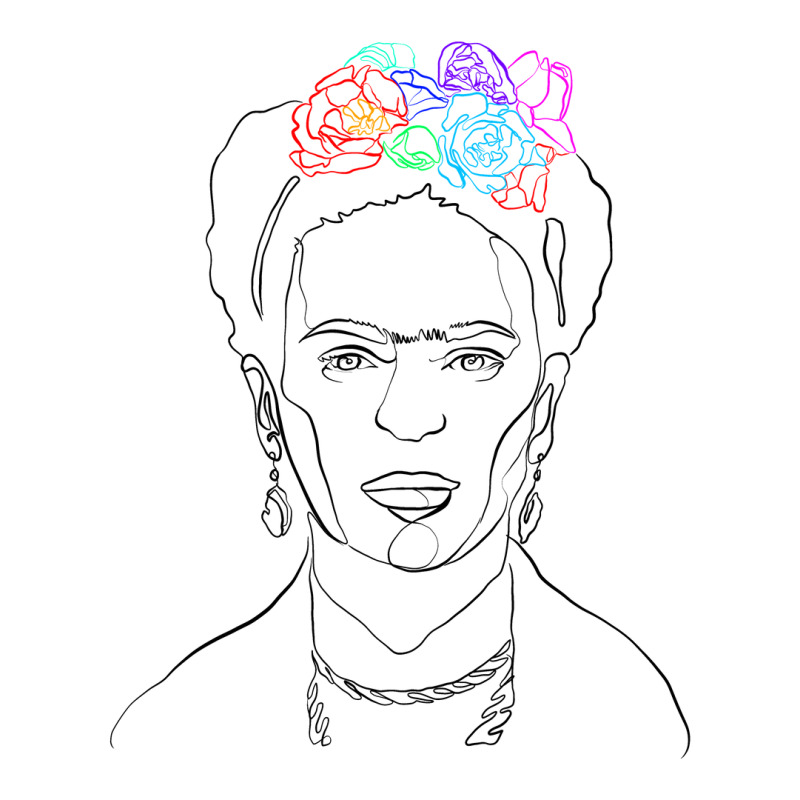 Frida Kahlo Line Art V-Neck Tee by autlu2024 | Artistshot