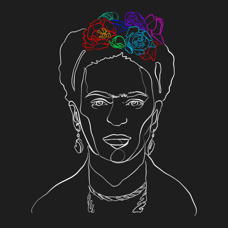 Frida Kahlo Line Art For Dark Classic T-shirt by autlu2024 | Artistshot