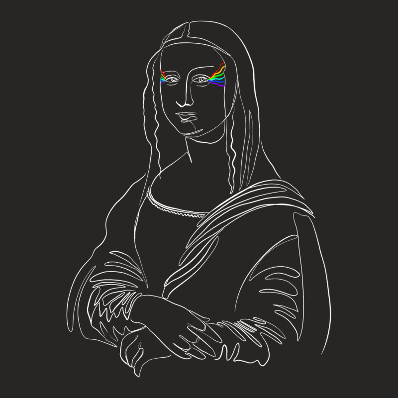 Mona Lisa Line Art For Dark Ladies Fitted T-Shirt by autlu2024 | Artistshot