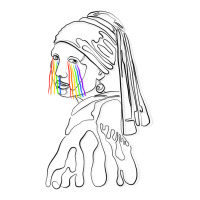 Girl With A Pearl Earring Line Art Youth Hoodie | Artistshot