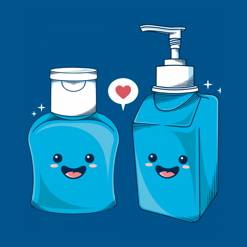 Hand Sanitizer Cute Kawaii Illustration Classic T-shirt by Alundrart | Artistshot