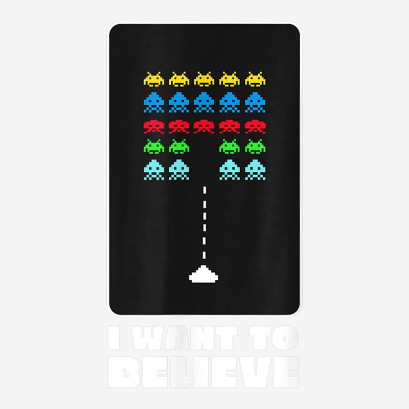 I Want To Believe Space Alien Invaders T Shirt Graphic T-shirt by galloywa | Artistshot