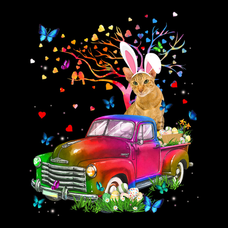 Oriental Cat Bunny Truck Hunting Eggs Tree Easter  Zipper Hoodie | Artistshot