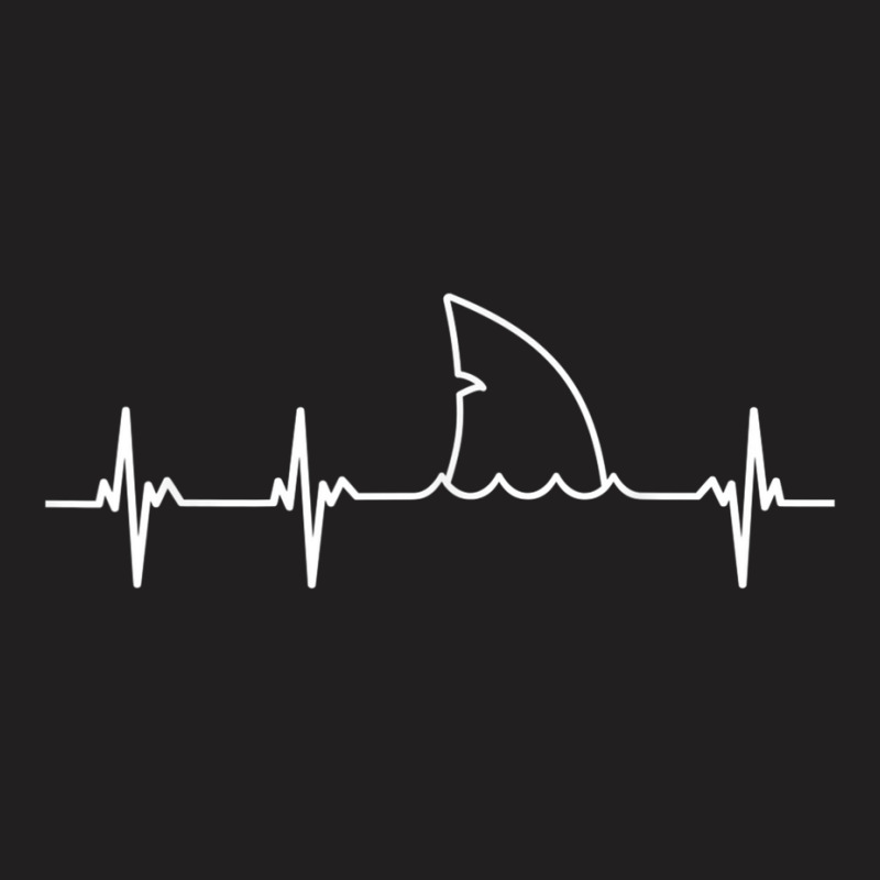 Shark Fish Ocean White Fin Heartbeat Graphic Cool T-shirt | Artistshot