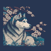 Surrealism Japanese Painting Siberian Husky Dog 3 Ladies Denim Jacket | Artistshot